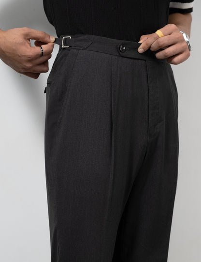 Mistal unisex charcoal grey tailored flared trousers by Drip Club Syd